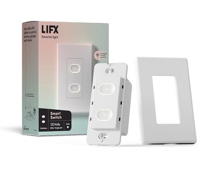 LIFX Smart Switch, 2 Button in-Wall Wi-Fi Smart Touch Switch (White)