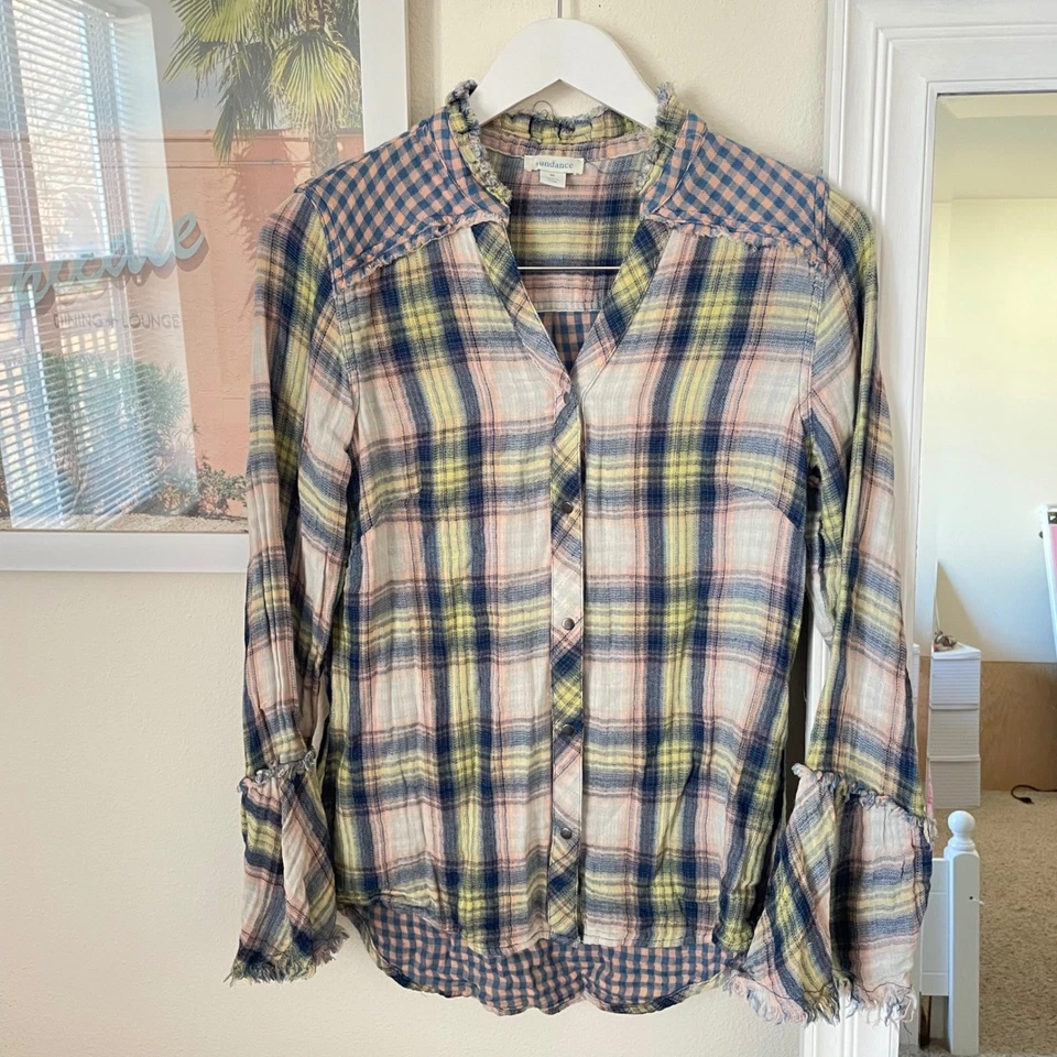 Camisa top Sundance Macey a cuadros con botones Foto 2 de 4