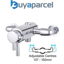 Dual Control Thermostatic Exposed Shower Mixer Valve - 137mm to 150mm Centres