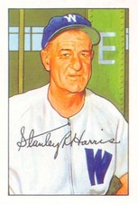 1987 Card Collectors 1952 Bowman Reprint #158 Bucky Harris NM-MT Senators