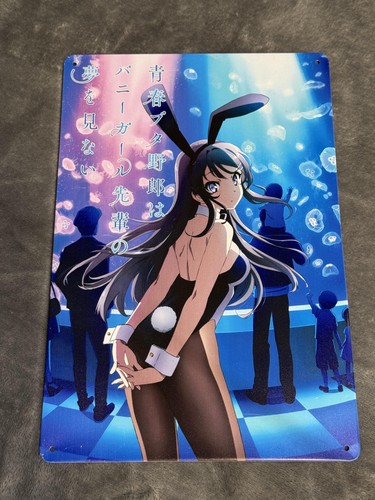 Rascal Does Not Dream Bunny Girl Senpai Metal Sign Blue Anime Wall Decor Medium