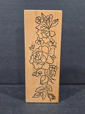1999 Me  Carrie Lou Rubber Stamp, Rose Vive, Floral Design Bookmarker