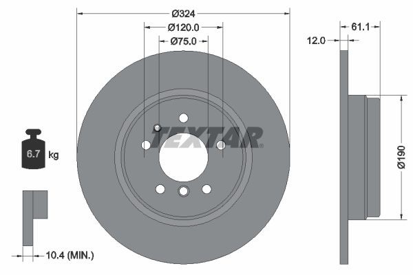 2 X Bremsscheibe Textar 92058400 FüR BMW 7Er 8Er-image