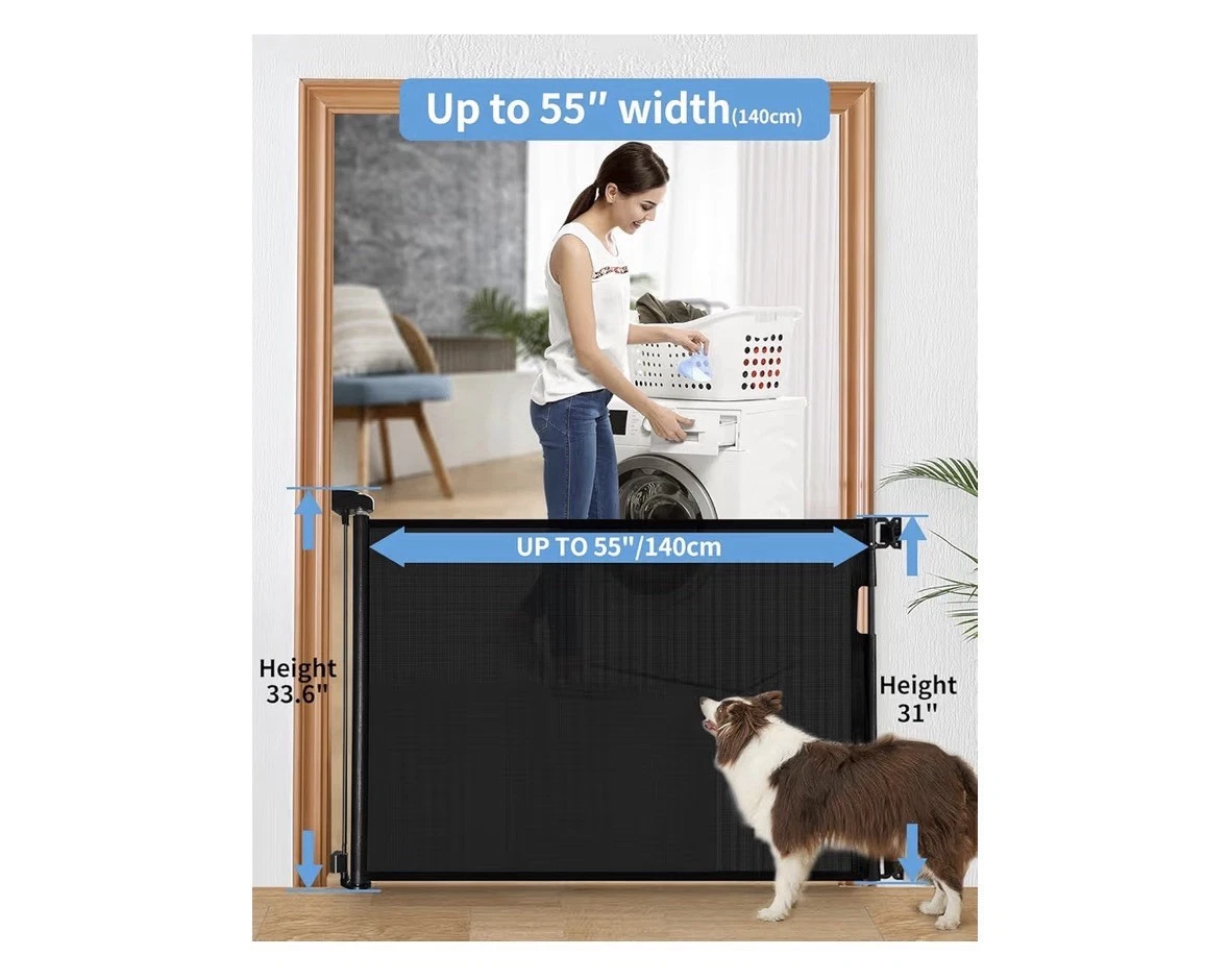 Retractable Baby Gate Gor Doorways And Stairs Mesh Safetygate For Pets