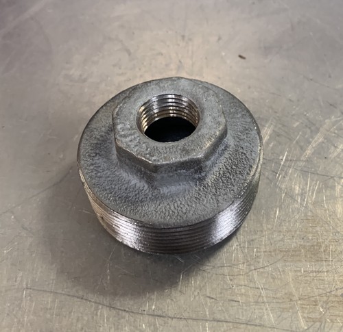Boccola di riduzione zincata 2"x1/2 filettatura NPT nuova - Foto 2 di 6