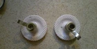 2 Milk Glass Embossed Swirl With Metal Candlestick Holders