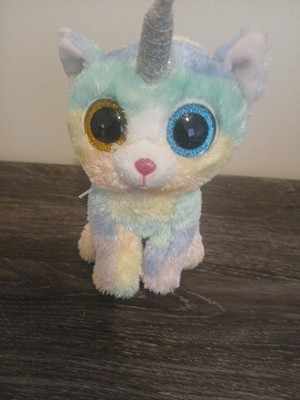 Ty Beanie Boo HEATHER Unicorn Cat Pastel Rainbow 6'' Stuffed Toy 2020 NO TAGS