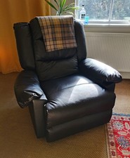 Black Recliner Chair, Solid Plain, Reclining Indoor Living Room Armchair