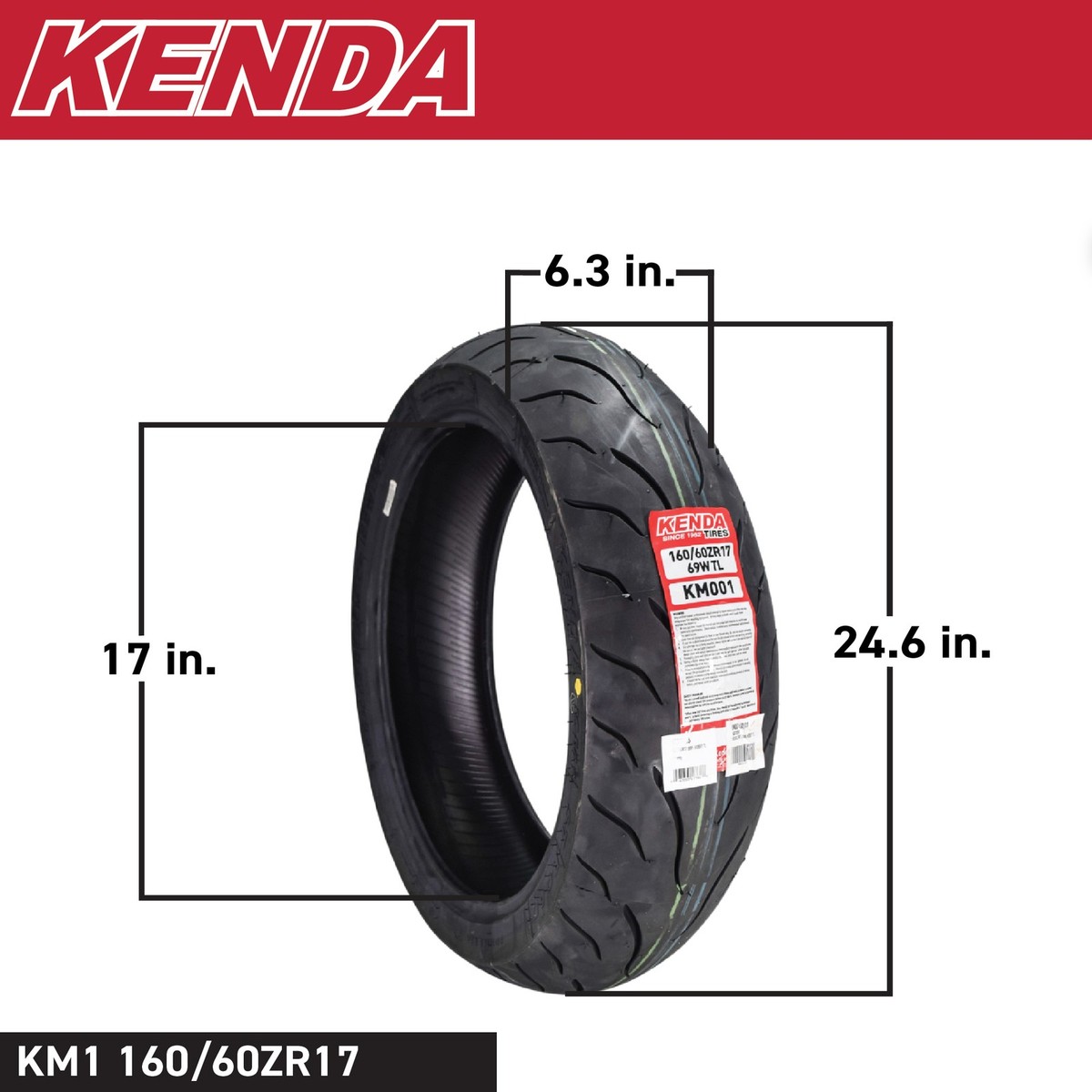 Kenda KM1 160/60ZR17 Sport Touring Motorcycle Tire 69W w/ Keychain