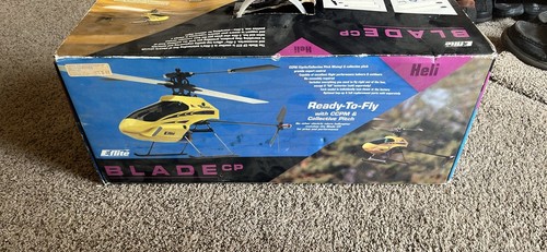 Vintage E-flite Blade CP Helicopter w/ Remote – Parts or Repair – Not Working