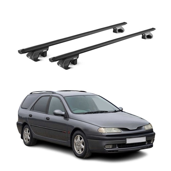 DachträGer FüR Renault Laguna I Ii Kombi 1995-2007 90Kg Alu Schwarz 2X Abe-image
