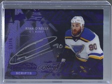 2019-20 SPx UD Black Obsidian Script Purple 13/25 Ryan O'Reilly #OS-RO Auto 3vx