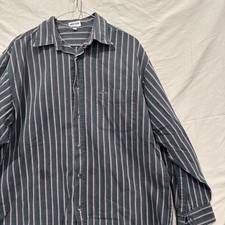 Vintage GUESS Georges Marciano Button Green 90s Shirt Mens Small Stripe USA