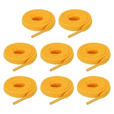 4 Pairs Flat Shoe Laces 5/16" x 50" Polyester Sneaker Shoestring, Gold