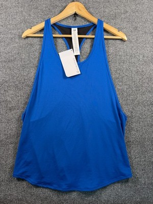 Fabletics Womens Hayden Racerback Athletic Mesh Blue Tank Size Large NWT