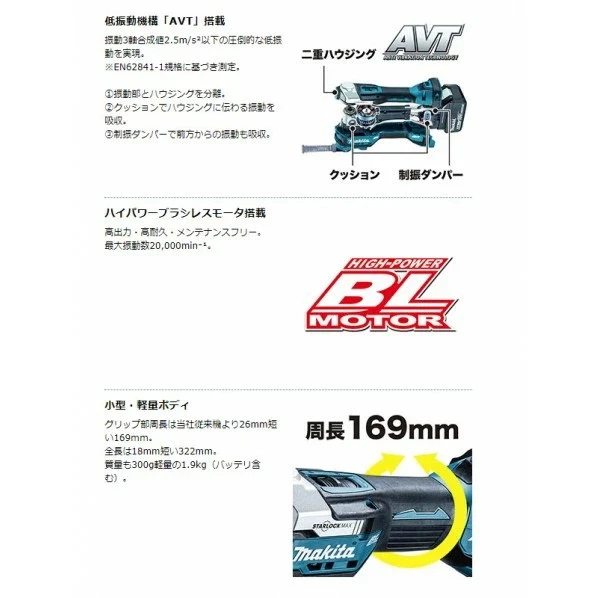 Makita TM52DZ 18V Rechargeable Multi-Tool Main Unit Only - Image 3 of 4