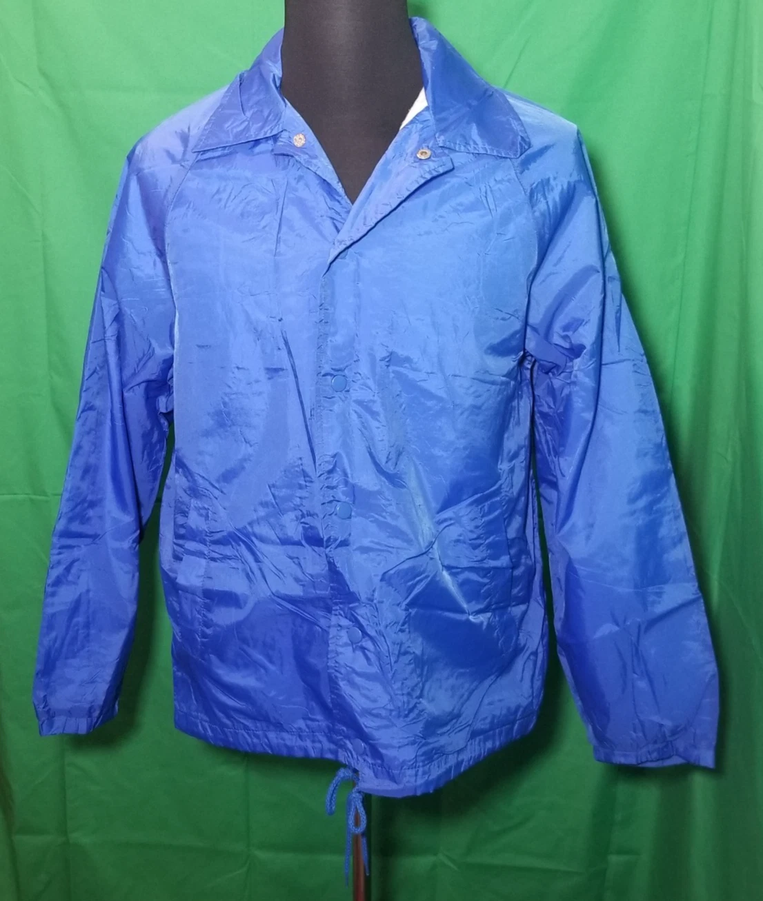 Vintage 90s Eagles Ridge Sport Windbreaker Jacket Blue Snap Lined Medium Retro