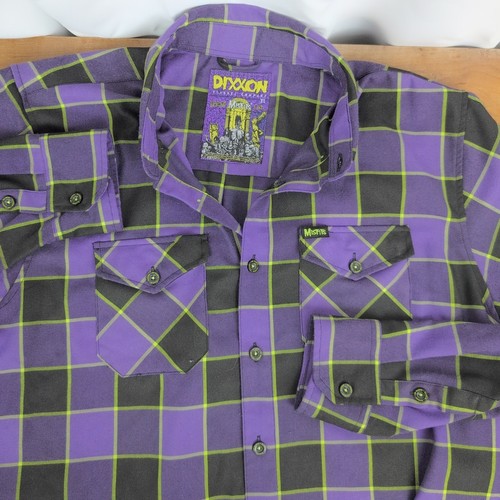 Chemise à Carreaux Dixxon Flannel Manches Courtes - Taille M - Violet - Neuf Avec étiquettes