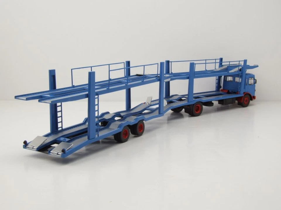 MAN Trasportatore Di Auto 1970 Blu Modello Auto 1:43 Ixo Models - Immagine 2 di 4