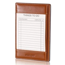 Italian Leather To Do List Notepad & Pocket Notebook - 3x5 Memo Pad with Secu...