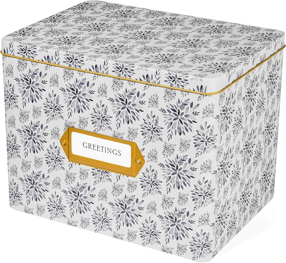 Decorative Metal Gift Card Organizer Box Set with Dividers and Envelopes - Image 3 of 4