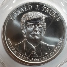 Donald Trump 2 oz .999 silver 45th President commemorative round. 79.50 per troy oz