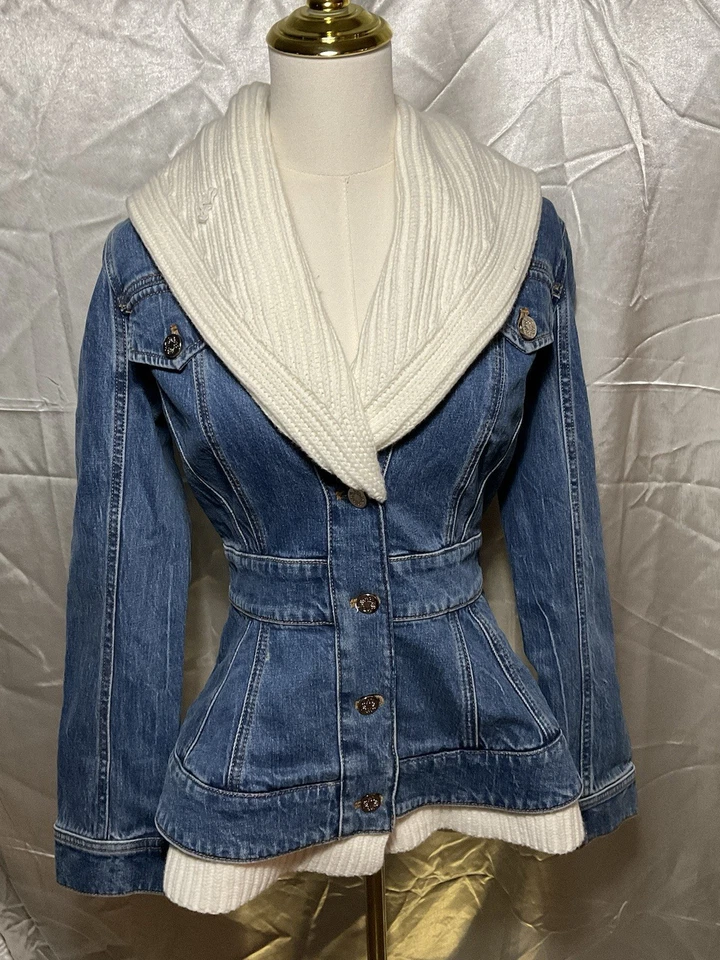 Abrigo vaquero de invierno White House Black Market con forro tejido talla XS Foto 2 de 4