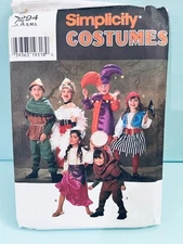 Simplicity 7294 CHILD Pirate Gypsy Hunchback Jester Costume Pattern UNCUT
