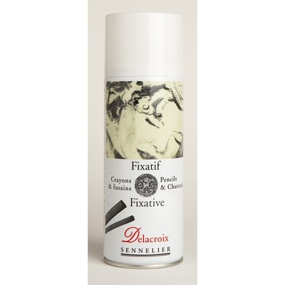 Delacroix Clear Matte Fixative Spray for Pencil and Charcoal Drawings 13.5 Oz