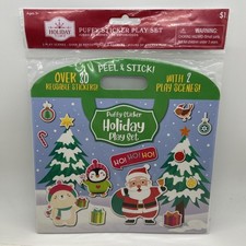 Holiday Time Puffy Sticker Holiday Play Set Over 30 Reusable Stickers Santa