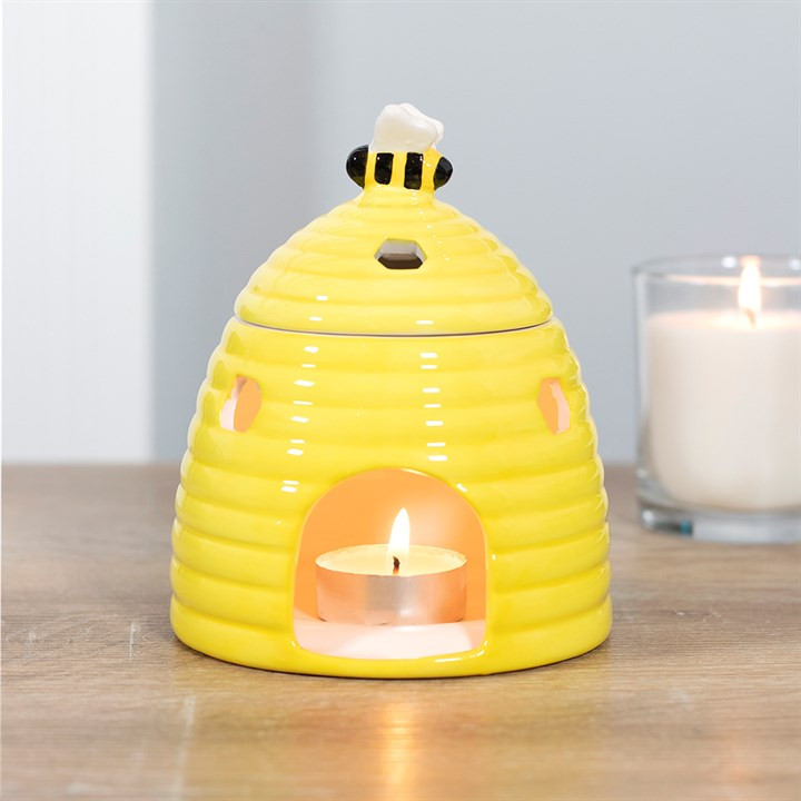 Yellow Beehive Shaped Oil Burner. Mothers Day Gift. Aromatherapy Gift For Her.
