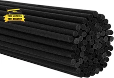 10 Inch 60Pcs Reed Diffuser Sticks,Black Aromatherapy Diffuser Sticks, Rattan Re
