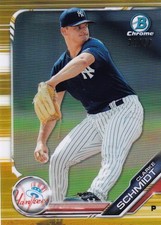 2019 Topps Bowman Chrome Clarke Schmidt Gold Refractor /50 Yankees