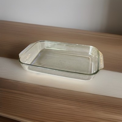 Vintage Pyrex Clear 3 qt 3L Casserole Baking Dish 13x9x2 in W/Handles 233-R