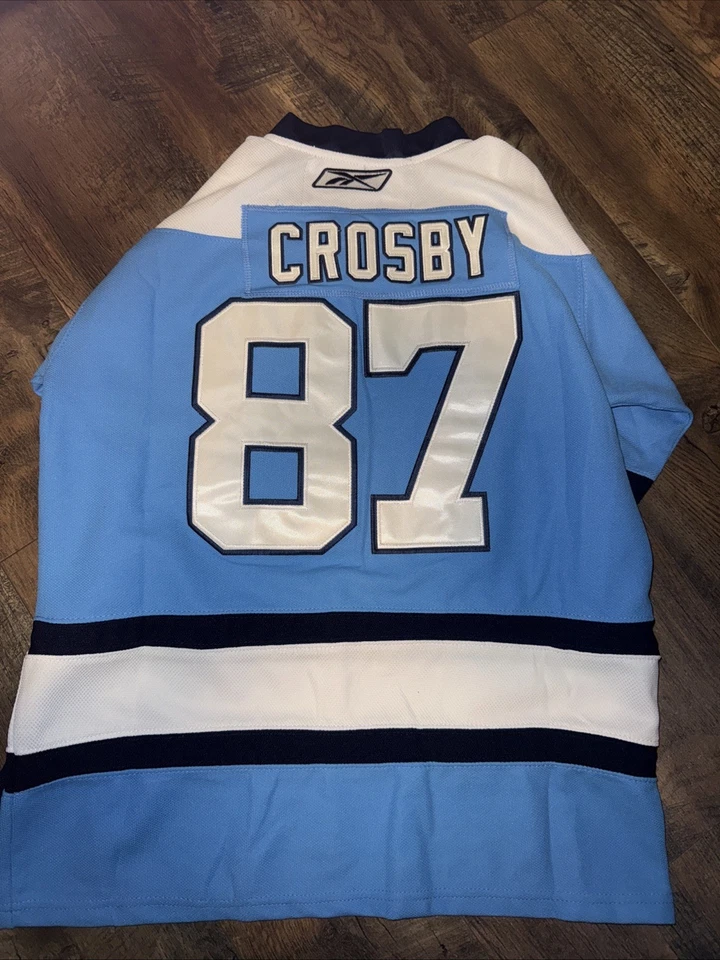 Camiseta deportiva vintage Pittsburgh Penguins Sidney Crosby para hombre pequeña/mediana RBK CCM antigua Foto 4 de 4