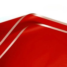20 Sheets Big Red Flower Wrapping Paper, Gold Edge, Waterproof Florist Supply