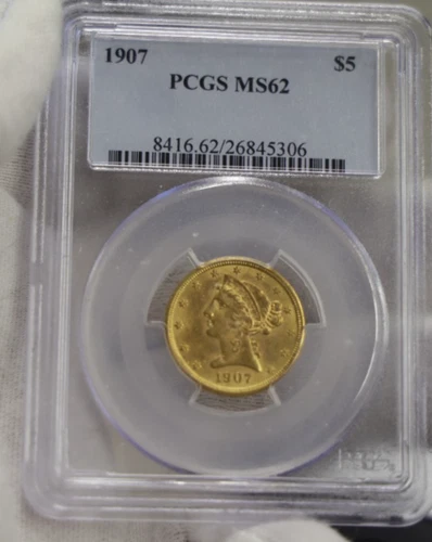 1907 US $5 Liberty Gold Piece PCGS MS62