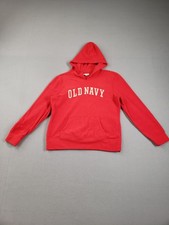 Old Navy Women Hoodie L Red Kangaroo Pocket Long Sleeve Casual Pullover Outdoor