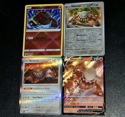 Heatran & Radiant Heatran Full Art + Pokémon TCG 4 Card Bundle NM 