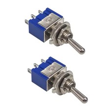 5x Mini Toggle Switch Flick Lever SPDT ON/OFF/ON 3-Pin Metal 3A 250VAC/6A 125VAC