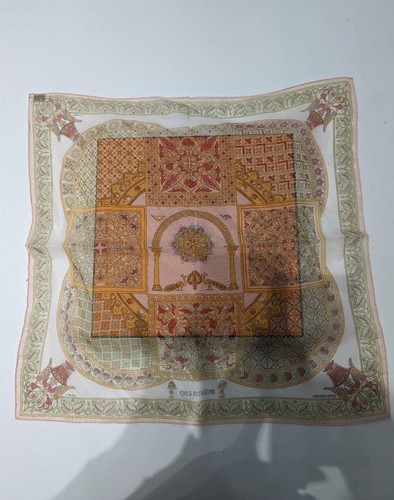 HERMES 45 CIELS BYZANTINS Silk Mousseline Chiffon Scarf Pink Tags Box MINT Used - Picture 8 of 12