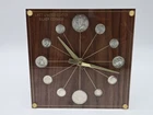 Vintage Marion Kay Model 72 Walnut Silver Coin Clock 1964 Kennedy Half Dimes 12