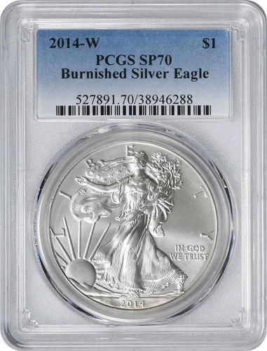 2014-W $1 American Silver Eagle Burnished SP70 PCGS