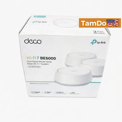 TP-Link Deco BE5000 Dual-Band Whole Home Mesh Wi-Fi 7 System, 3-Pack (Deco BE25)
