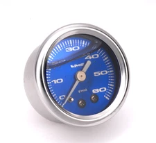 VMS UNIVERSAL RACING BLUE  1/8" NPT 0-60 PSI LIQUID FILLED FUEL PRESSURE GAUGE