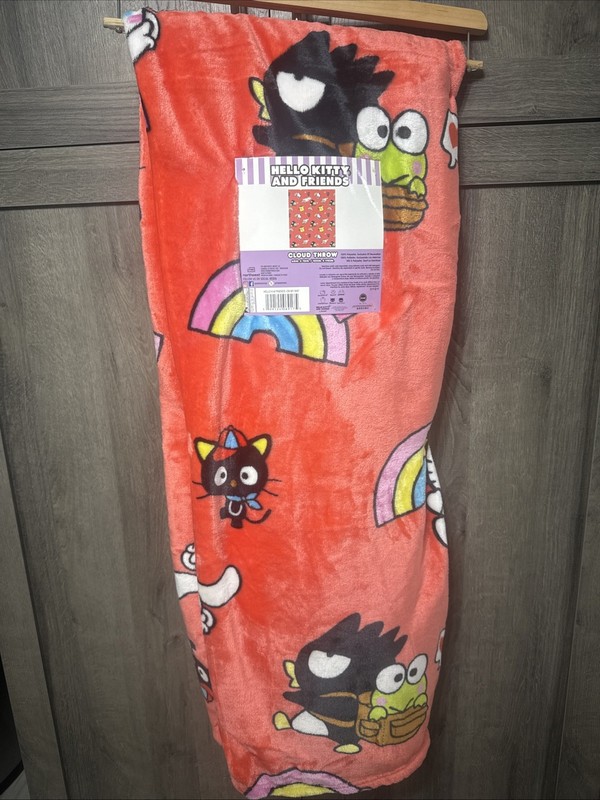 New Hello Kitty & Friends On My Way Red Plush 60" x 70" Throw Blanket With Tag