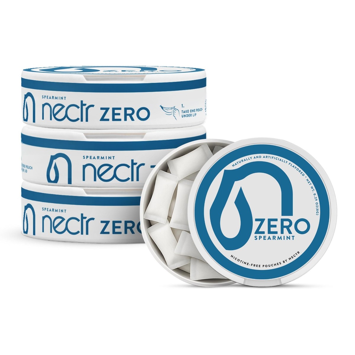 Nectr Energy Zero Pouches Spearmint Oral Fixation Stress Relief 4