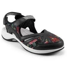 Easy Spirit Esplash Black Floral Mary Jane Sandal Hiking. Comfort. Sz 9.5. NWOB