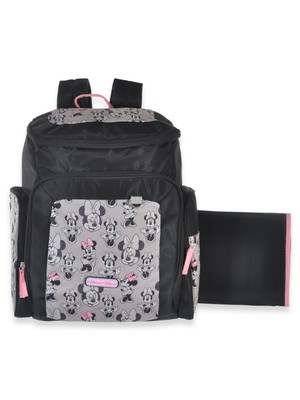 Disney Minnie Mouse Baby Boys' 14-Pocket Diaper Bag black, one size
