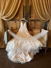 Stunning Wedding Dress and Cathedral Veil, Size 8, worn once, excellent conditio